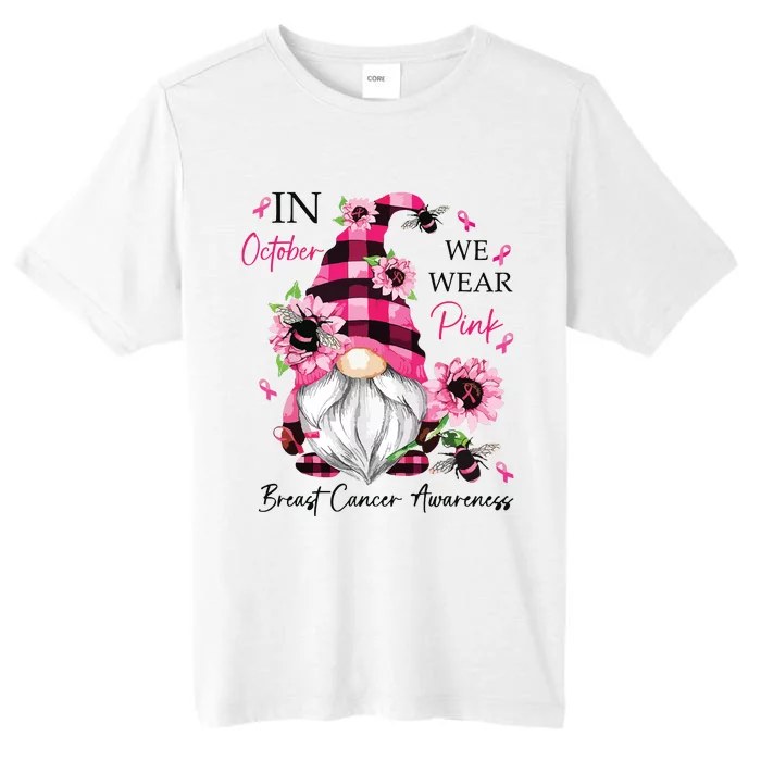 In October We Wear Pink Gnome Breast Cancer Awareness ChromaSoft Performance T-Shirt