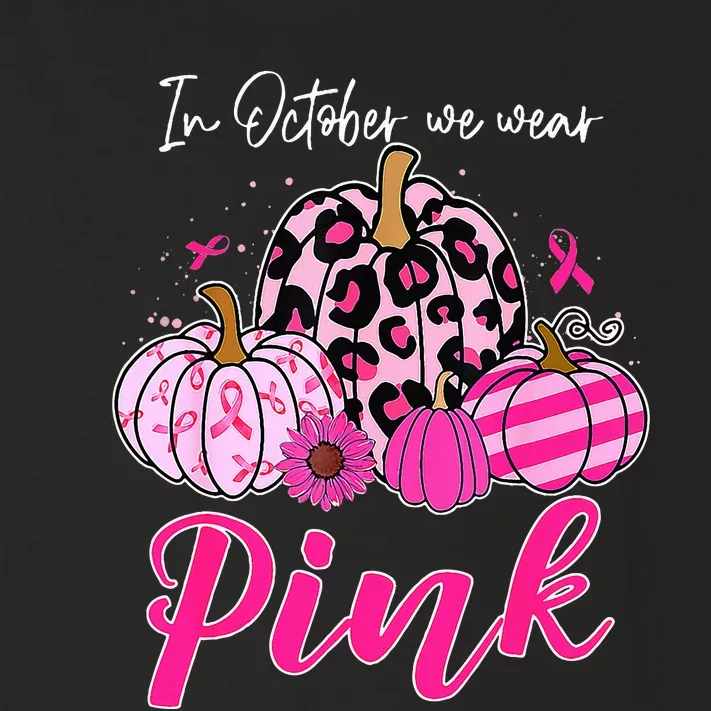 In October We Wear Pink Pumpkin Breast Cancer Awareness Toddler Long Sleeve Shirt