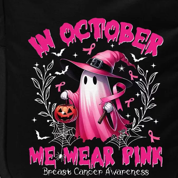 In October We Wear P.Ink Ghost Witch Breast Cancer Awareness Gift Impact Tech Backpack