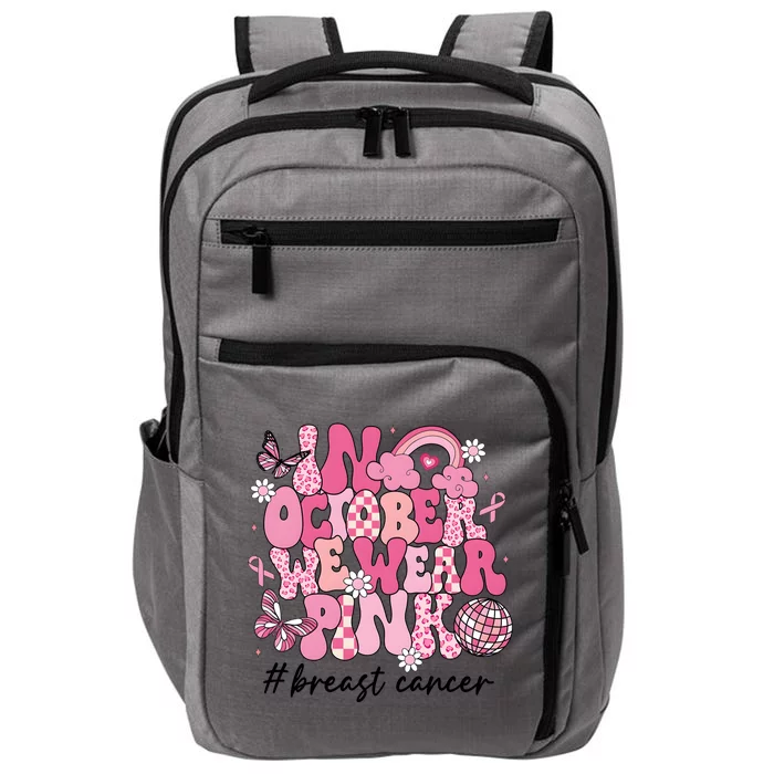 In October We Wear Retro Breast Cancer Awareness Impact Tech Backpack