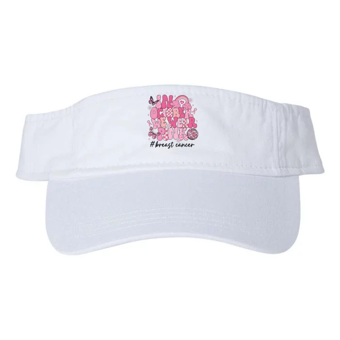 In October We Wear Retro Breast Cancer Awareness Valucap Bio-Washed Visor