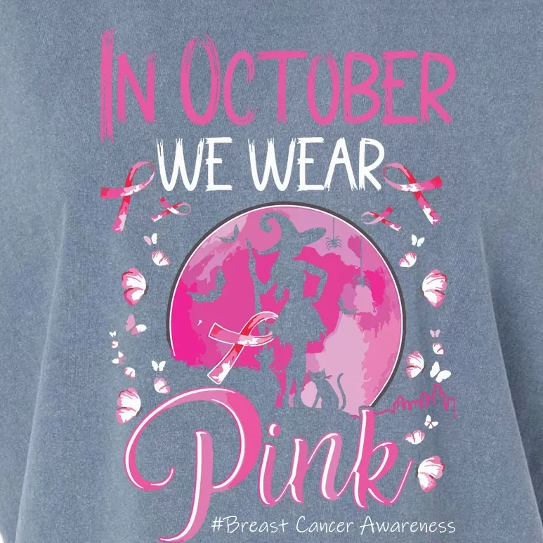 In October We Wear Breast Cancer Awareness Halloween Witch Garment-Dyed Women's Muscle Tee