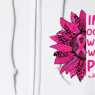 In October We Wear Leopard Pink Sunflower Breast Cancer Full Zip Hoodie