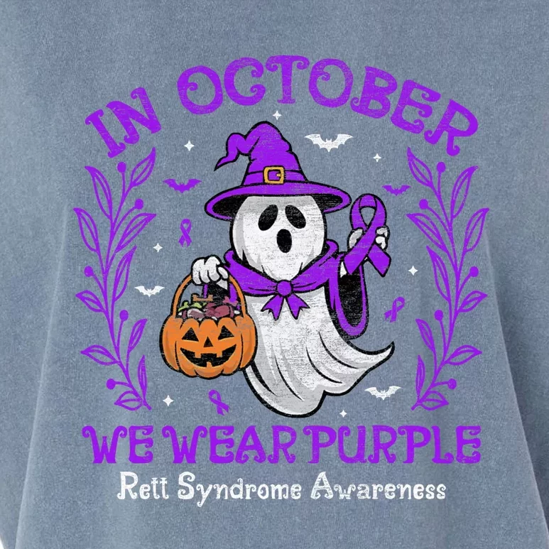 In October We Wear Purple Rett Syndrome Awareness Halloween Garment-Dyed Women's Muscle Tee