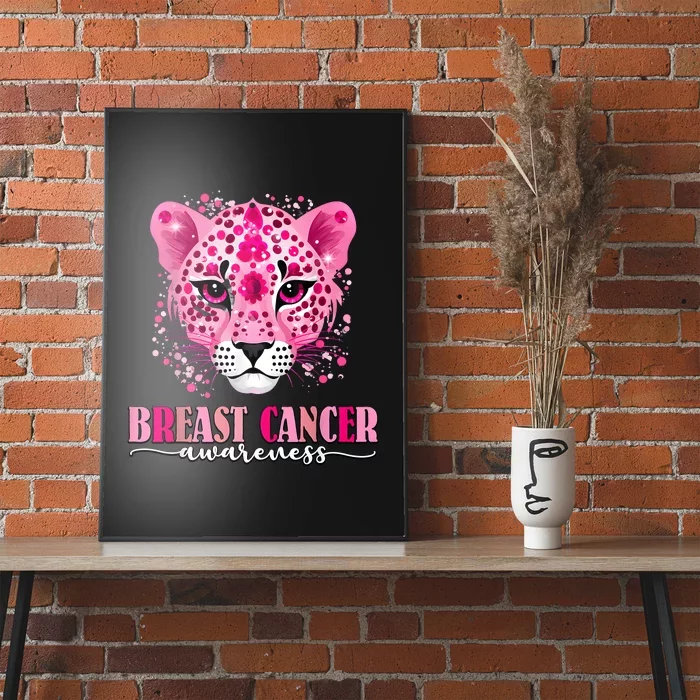 In October We Wear Pink Cute Little Lion Breast Cancer Poster