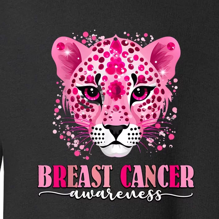 In October We Wear Pink Cute Little Lion Breast Cancer Toddler Sweatshirt