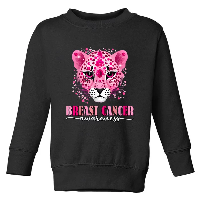 In October We Wear Pink Cute Little Lion Breast Cancer Toddler Sweatshirt