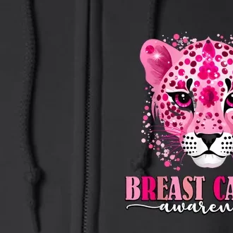 In October We Wear Pink Cute Little Lion Breast Cancer Full Zip Hoodie