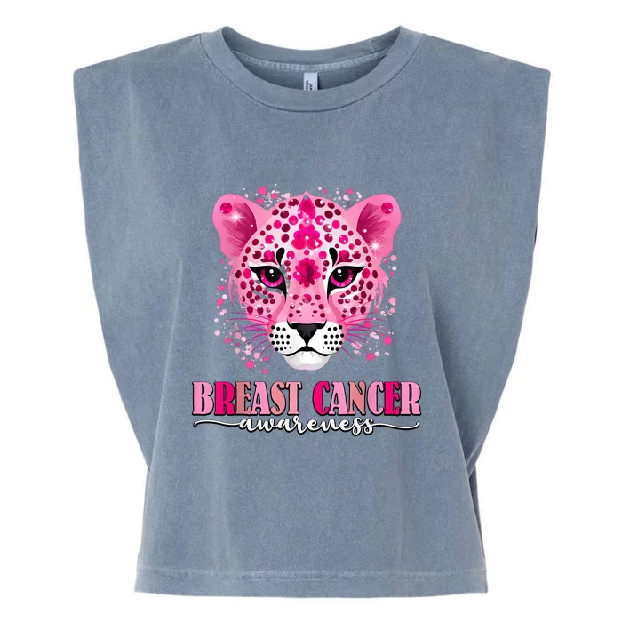 In October We Wear Pink Cute Little Lion Breast Cancer Garment-Dyed Women's Muscle Tee