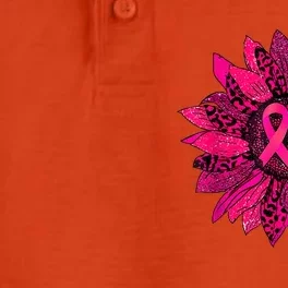 in october we wear leopard pink sunflower breast cancer Dry Zone Grid Performance Polo