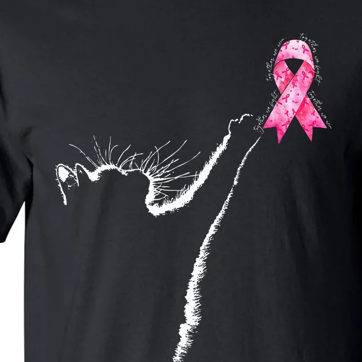 In October We Wear Coquete Cat Breast Cancer Awareness Tall T-Shirt