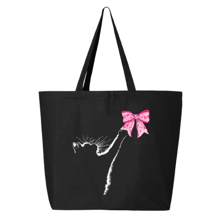 In October We Wear Coquete Cat Breast Cancer Awareness 25L Jumbo Tote