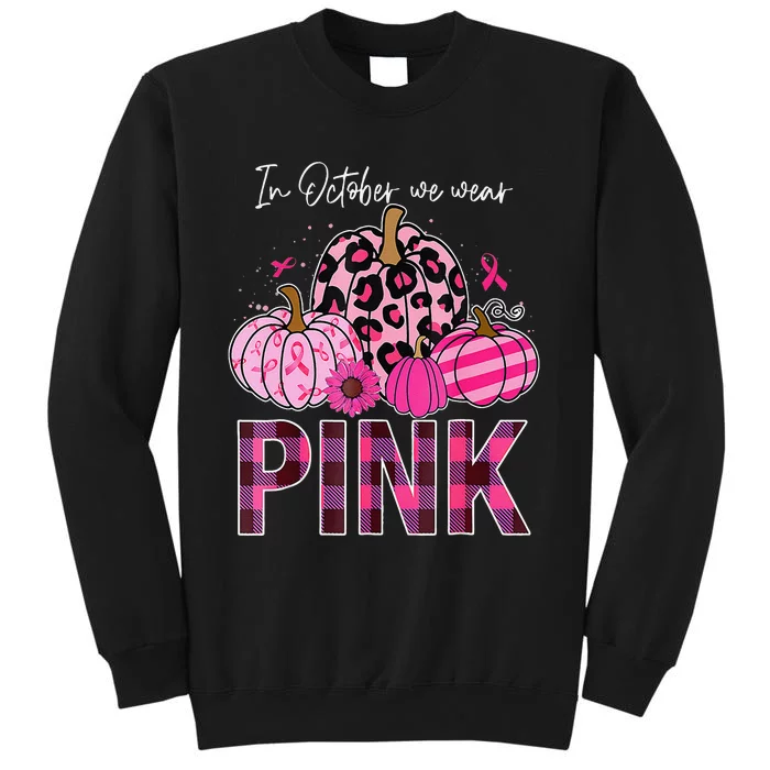 In October We Wear Pin.K Breast Cancer Awareness Halloween Tall Sweatshirt