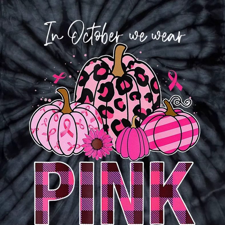 In October We Wear Pin.K Breast Cancer Awareness Halloween Tie-Dye T-Shirt