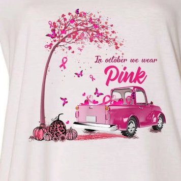 In October We Wear Pink Truck Breast Cancer Awareness Gifts Women's Plus Size T-Shirt