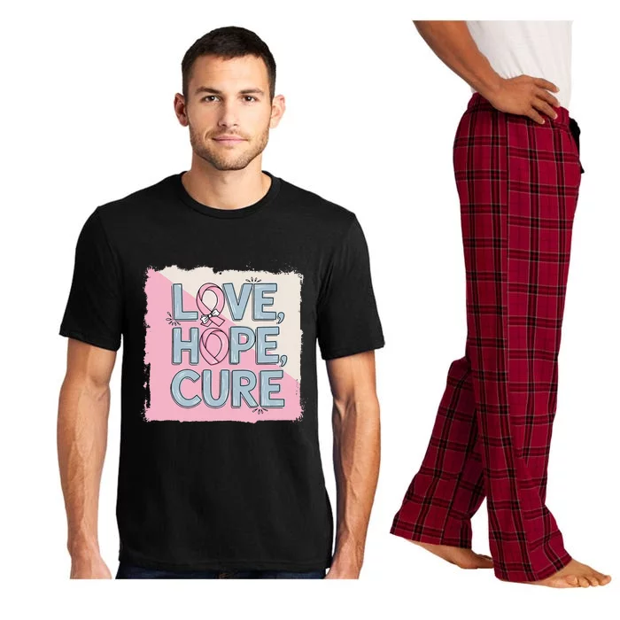 In October We Wear Love Hope Cure Breast Cancer Pajama Set