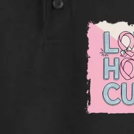 In October We Wear Love Hope Cure Breast Cancer Dry Zone Grid Performance Polo