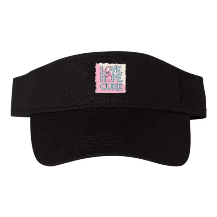 In October We Wear Love Hope Cure Breast Cancer Valucap Bio-Washed Visor