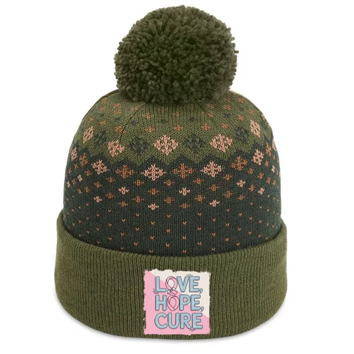 In October We Wear Love Hope Cure Breast Cancer The Baniff Cuffed Pom Beanie