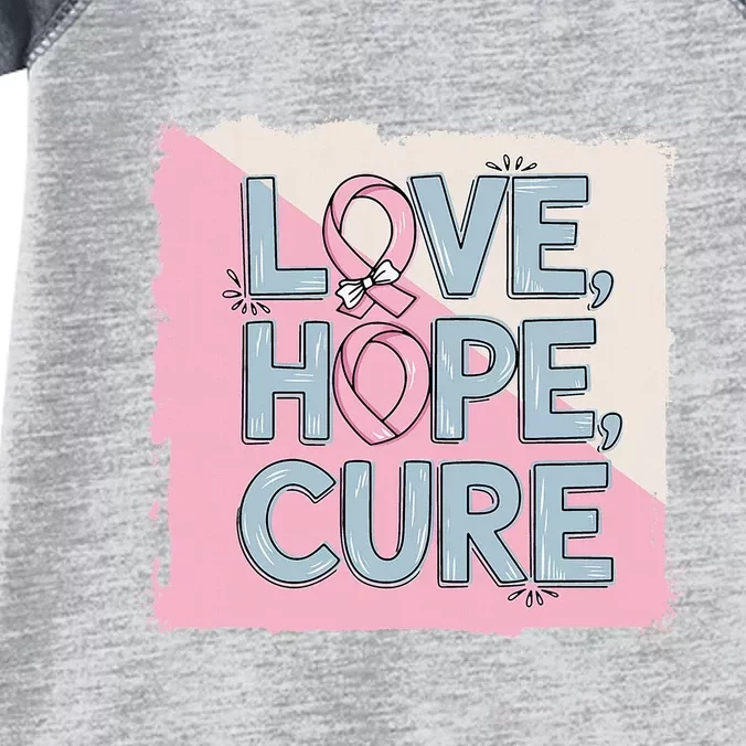 In October We Wear Love Hope Cure Breast Cancer Infant Baby Jersey Bodysuit