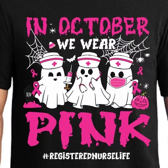 In October We Wear Pink Registered Nurse Life Breast Cancer Pajama Set