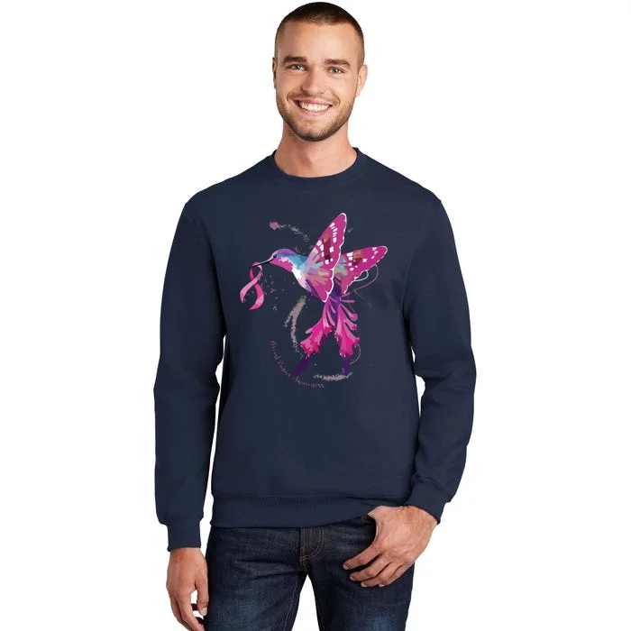 In October We Wear Pink Hummingbird Breast Cancer Awareness Tall Sweatshirt