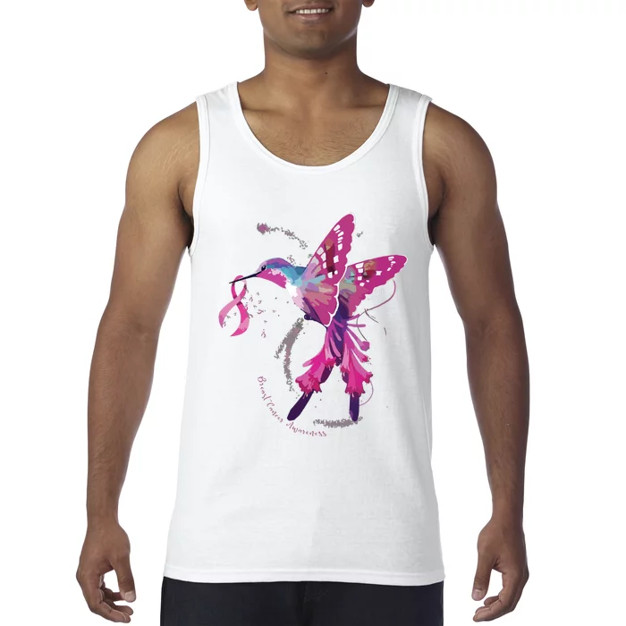 In October We Wear Pink Hummingbird Breast Cancer Awareness Tank Top