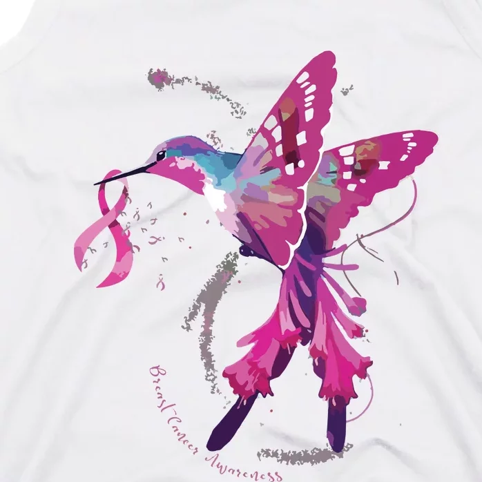 In October We Wear Pink Hummingbird Breast Cancer Awareness Tank Top