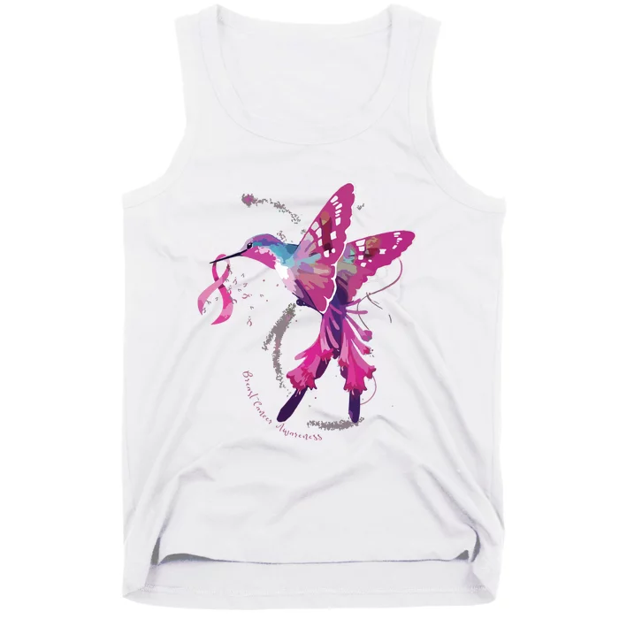 In October We Wear Pink Hummingbird Breast Cancer Awareness Tank Top