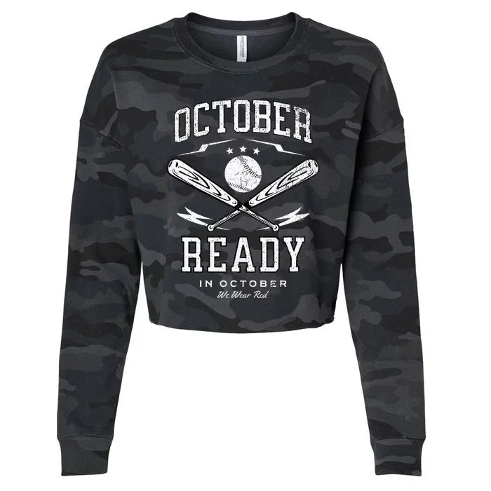 In October We Wear Red October Philadelphia Baseball Cropped Pullover Crew