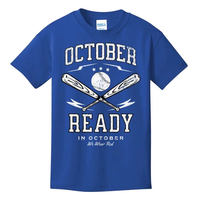 In October We Wear Red October Philadelphia Baseball Kids T-Shirt