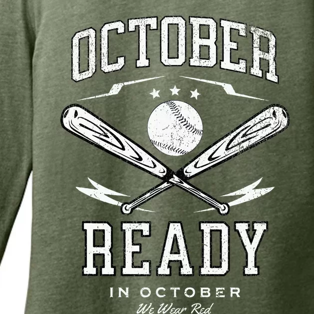 In October We Wear Red October Philadelphia Baseball Womens CVC Long Sleeve Shirt