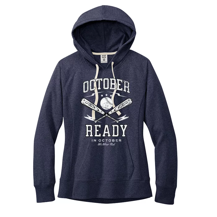 In October We Wear Red October Philadelphia Baseball Women's Fleece Hoodie