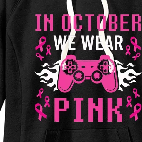 In October We Wear Pink Breast Cancer Gaming Women's Fleece Hoodie