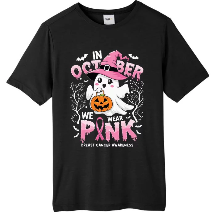 In October We Wear P.I.N.K Ghost Witch Breast Cancer Awareness ChromaSoft Performance T-Shirt