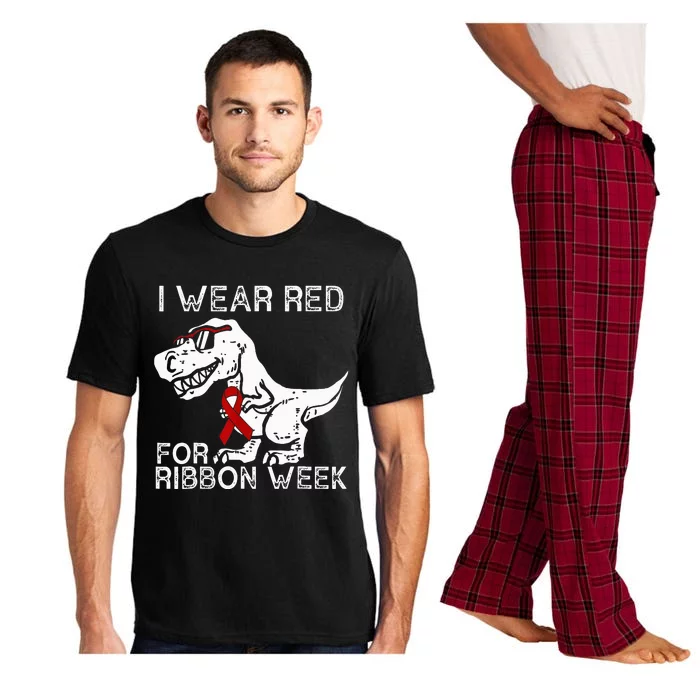 In October We Wear Red Ribbon Squad Week Awareness Pajama Set