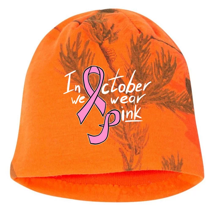 In October We Wear Pink Breast Cancer Awareness Month Kati - Camo Knit Beanie