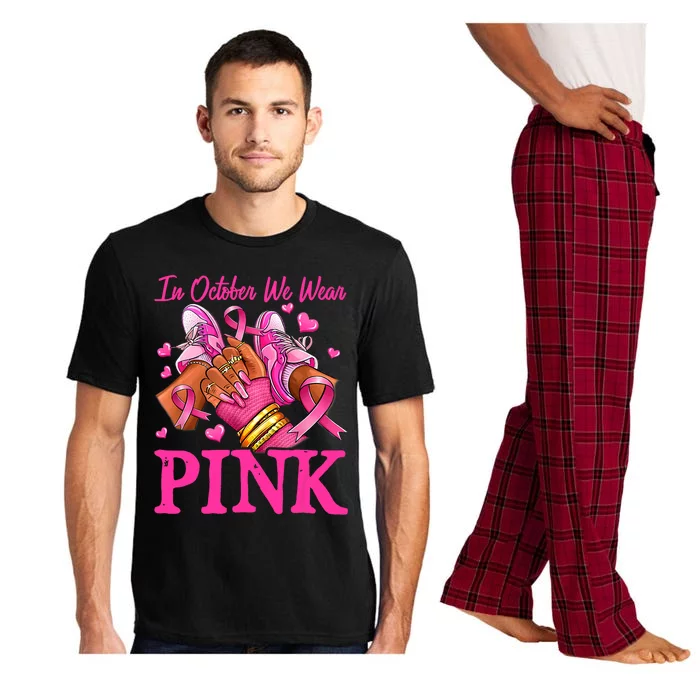 In October We Wear Black Breast Cancer Awareness Pajama Set