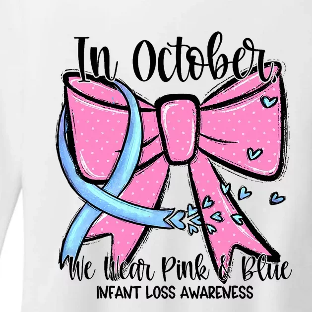 In October We Wear Blue Pregnancy Infant Loss Awareness Womens CVC Long Sleeve Shirt