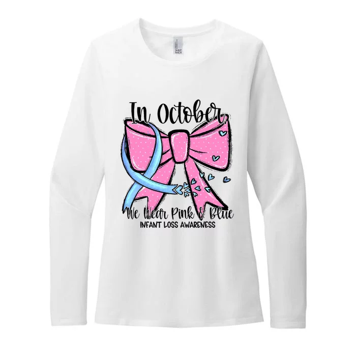 In October We Wear Blue Pregnancy Infant Loss Awareness Womens CVC Long Sleeve Shirt