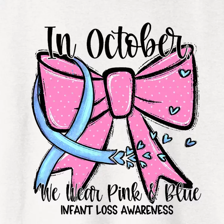 In October We Wear Blue Pregnancy Infant Loss Awareness Women's Crop Top Tee