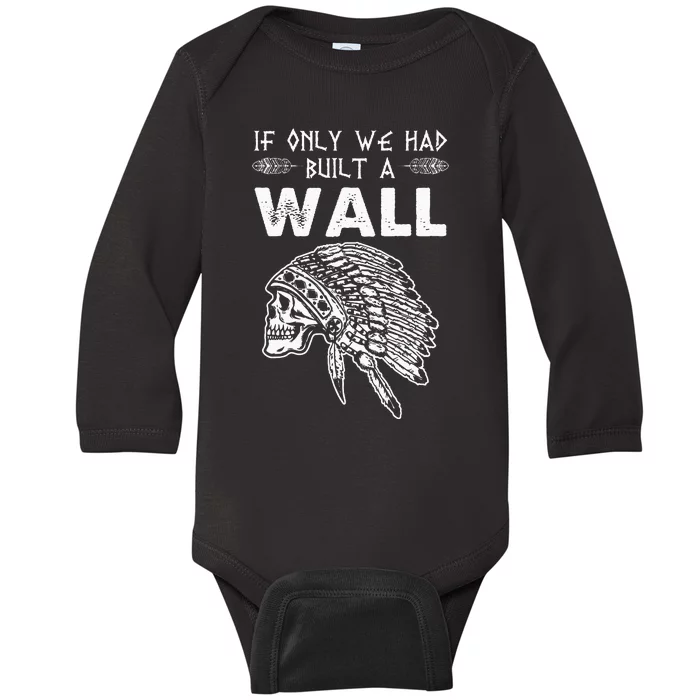 If Only We Had Built A Wall Anti Trump Protest Gift Baby Long Sleeve Bodysuit