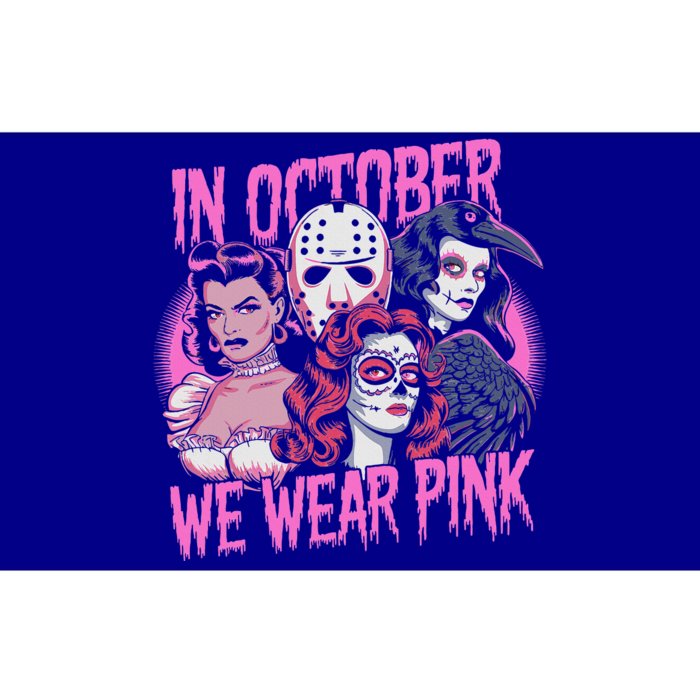 In October We Wear P.I.N.K Horror Breast Cancer Awareness Bumper Sticker