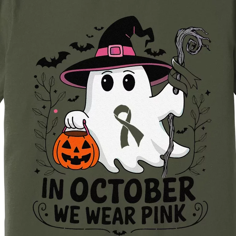 In October We Wear P.Ink Breast Cancer Awareness Halloween Gift Premium T-Shirt