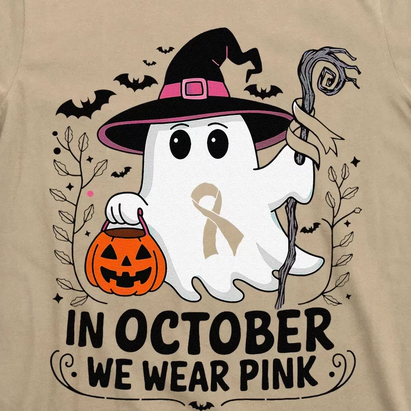 In October We Wear P.Ink Breast Cancer Awareness Halloween Gift T-Shirt