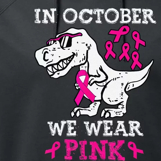 In October We Wear P.Ink Breast Cancer Awareness Gift Performance Fleece Hoodie