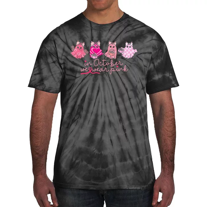 In October We Wear Pin.K Ghost Breast Cancer Awareness Tie-Dye T-Shirt