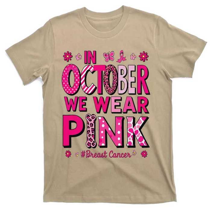 In October We Wear Pin.K Rainbow Breast Cancer Awareness T-Shirt