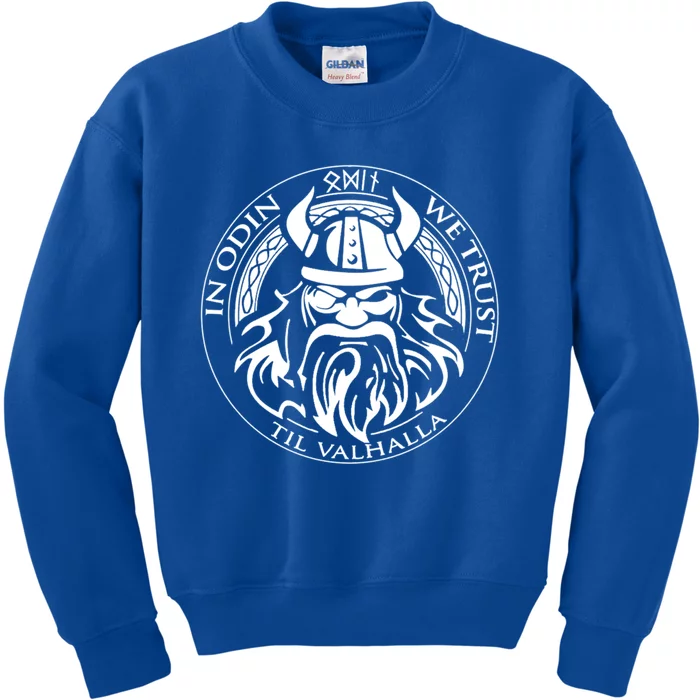 In Odin We Trust Till Valhalla Viking Norse God Gift Kids Sweatshirt