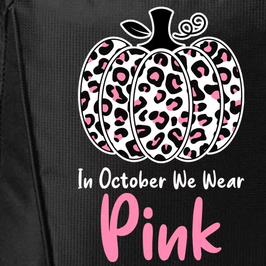 In October We Wear Pink Cheetah Pumpkin Breast Cancer City Backpack